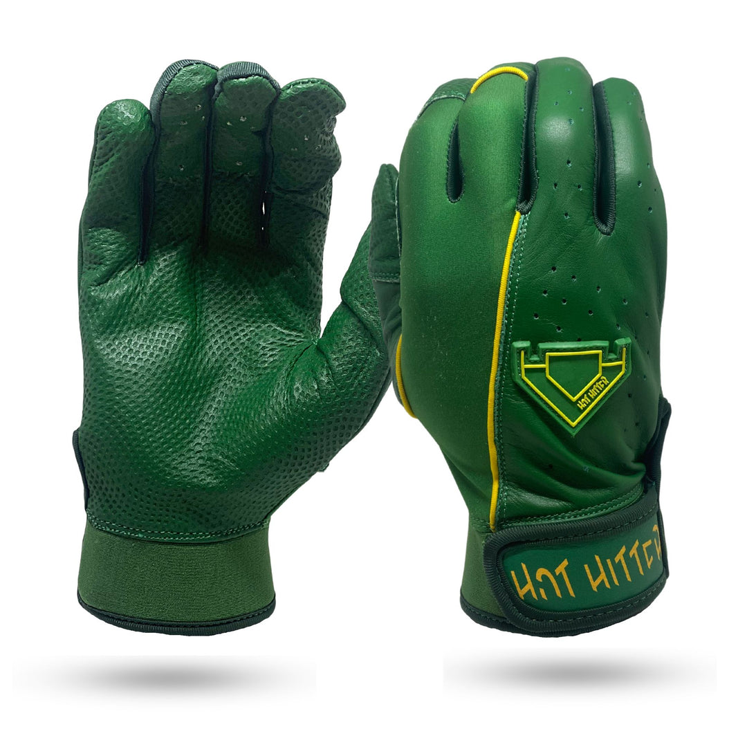 Extra Innings Batting Gloves Dark Green & Gold - Diamond King | Hot Hitter - Baseball Shop