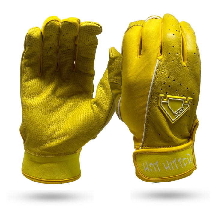 Extra Innings Batting Gloves Yellow &amp; White - Diamond King | Hot Hitter - Baseball Shop