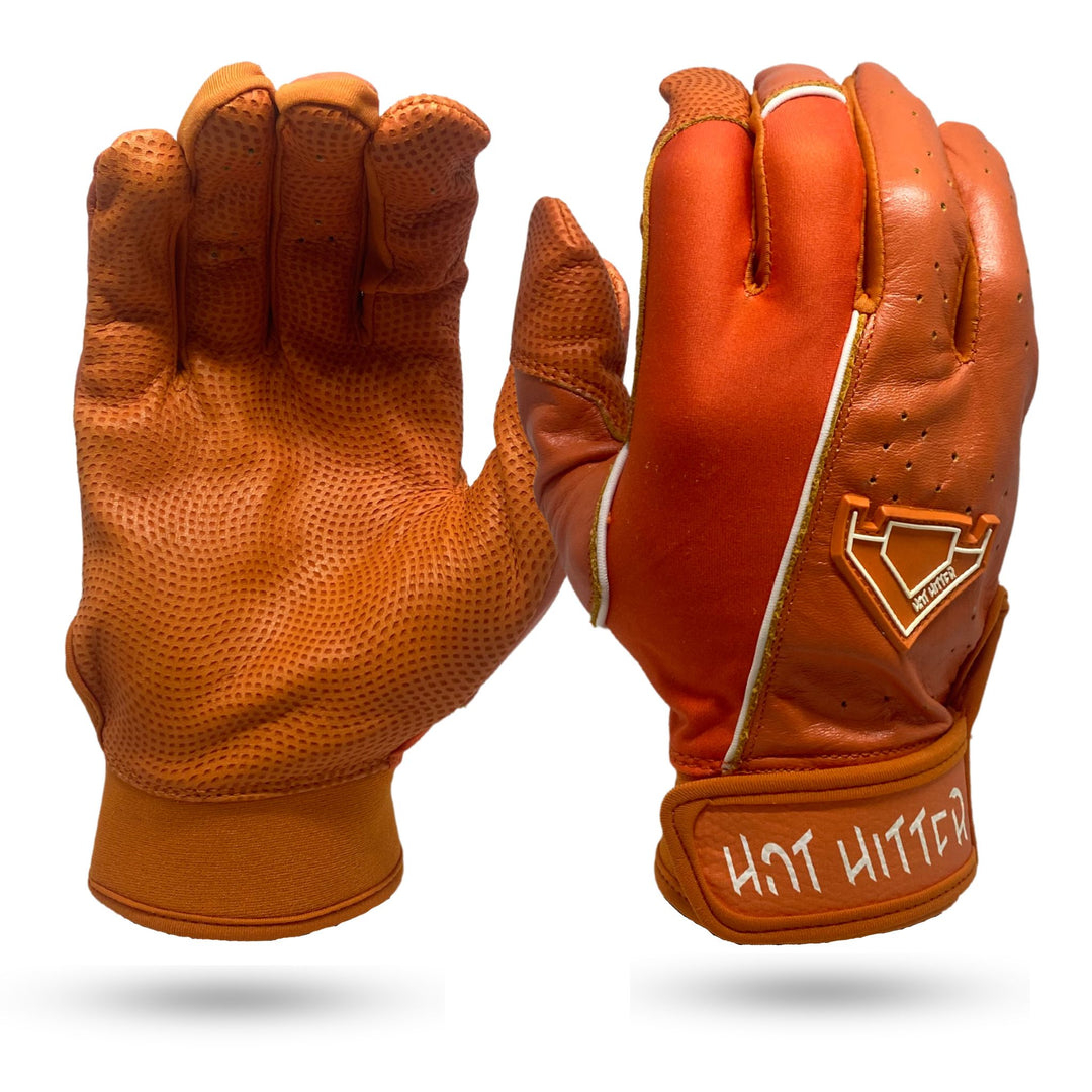 Extra Innings Batting Gloves Orange & White - Diamond King | Hot Hitter - Baseball Shop