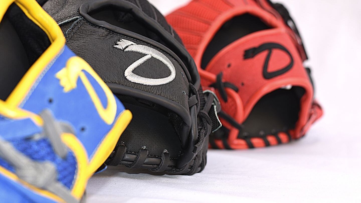 diamond king glove hero baseball softball main black red blue DK