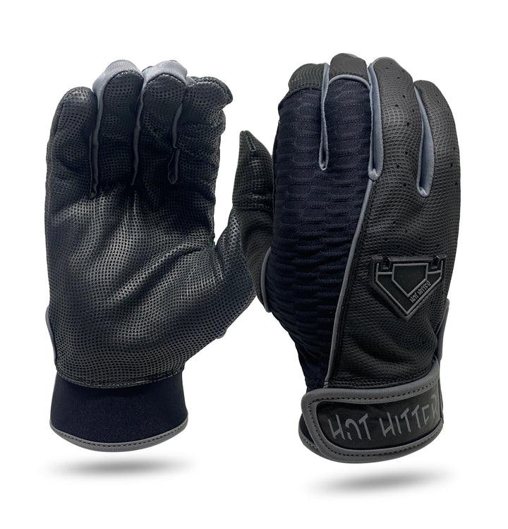 Extra Innings Batting Gloves Black &amp; Grey - Diamond King | Hot Hitter - Baseball Shop