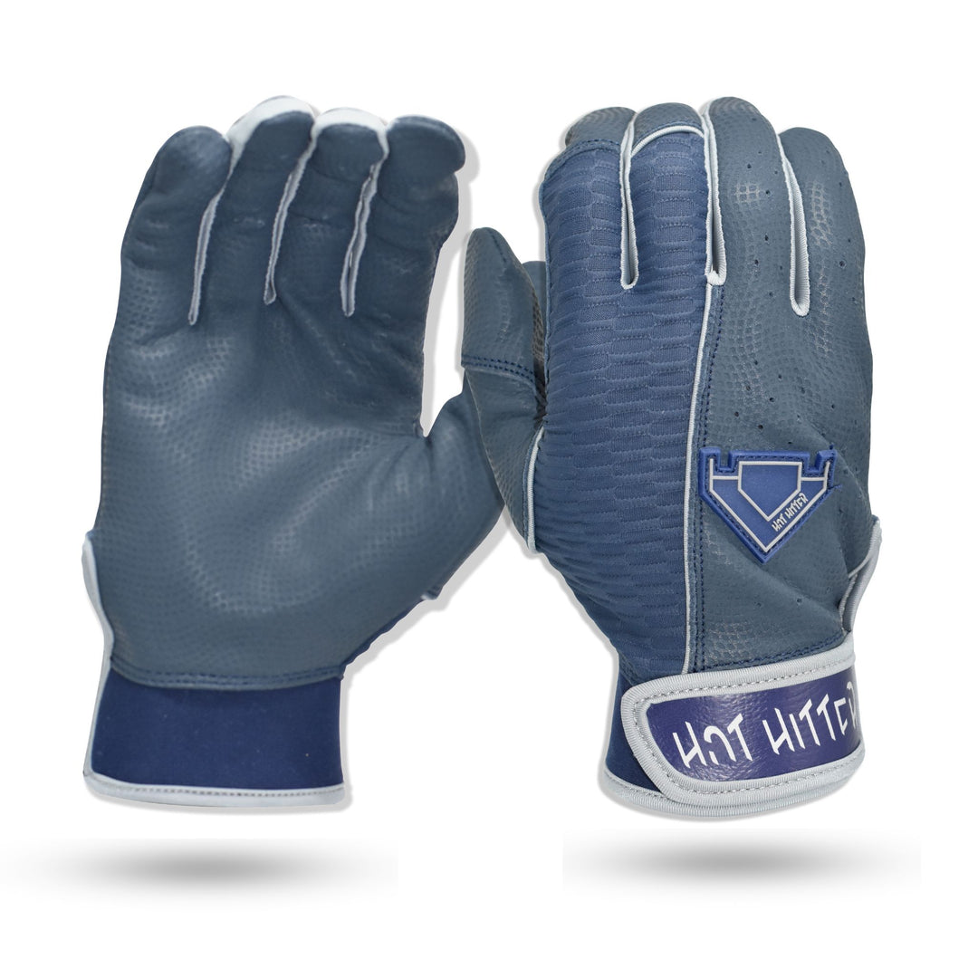 Extra Innings Batting Gloves Navy Blue & Silver - Diamond King | Hot Hitter - Baseball Shop